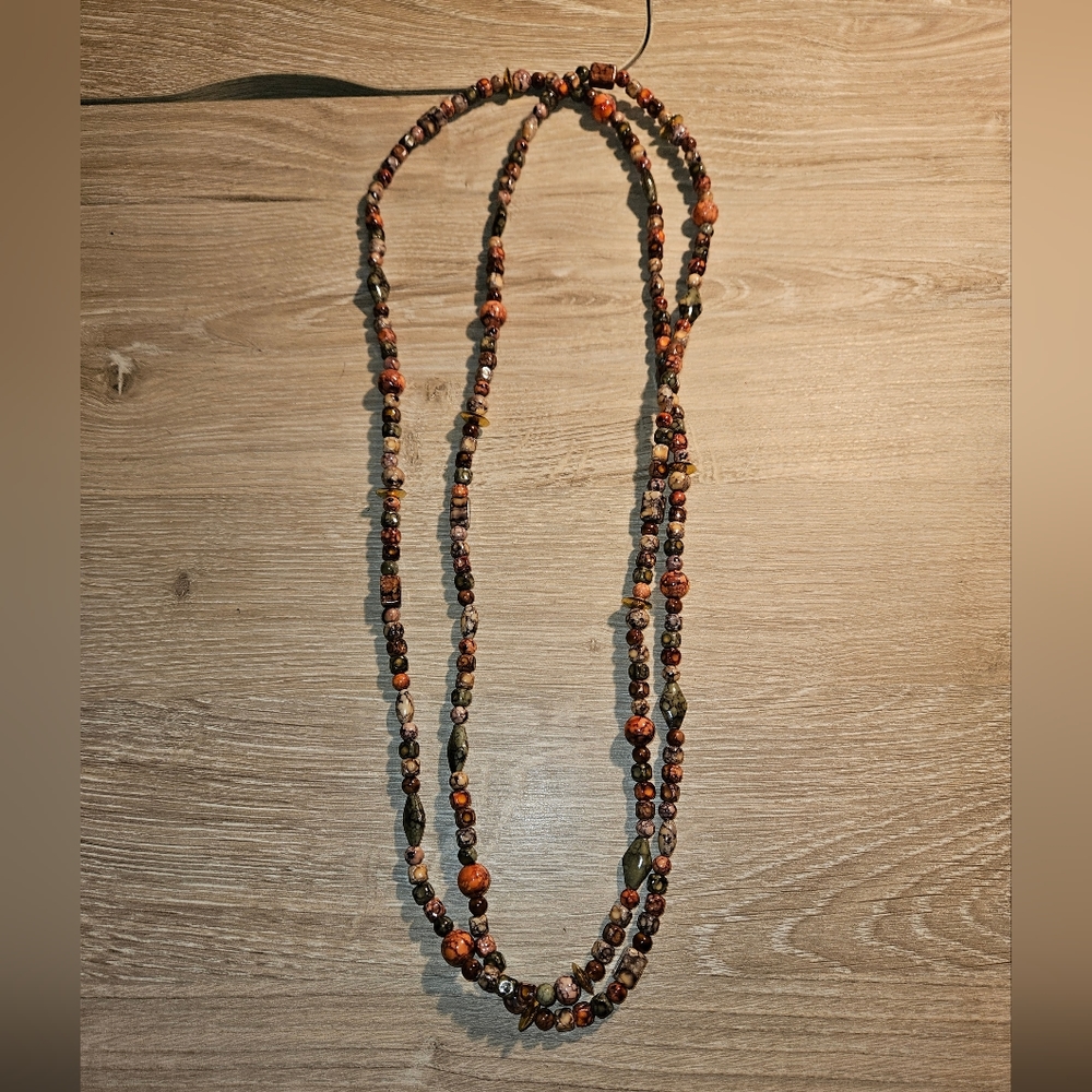 Multi Color Brown Tones Long necklace